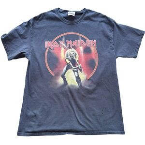 Iron Maiden Japan T Shirt Mens Large Hanes Heavyweight Black Graphic Band Tee